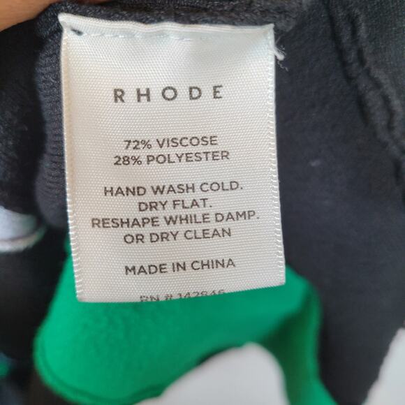 Rhode Womens Riley Maxi Pleated Ruffle Knit Tank Dress Size Medium Black Bodycon - Picture 4 of 10